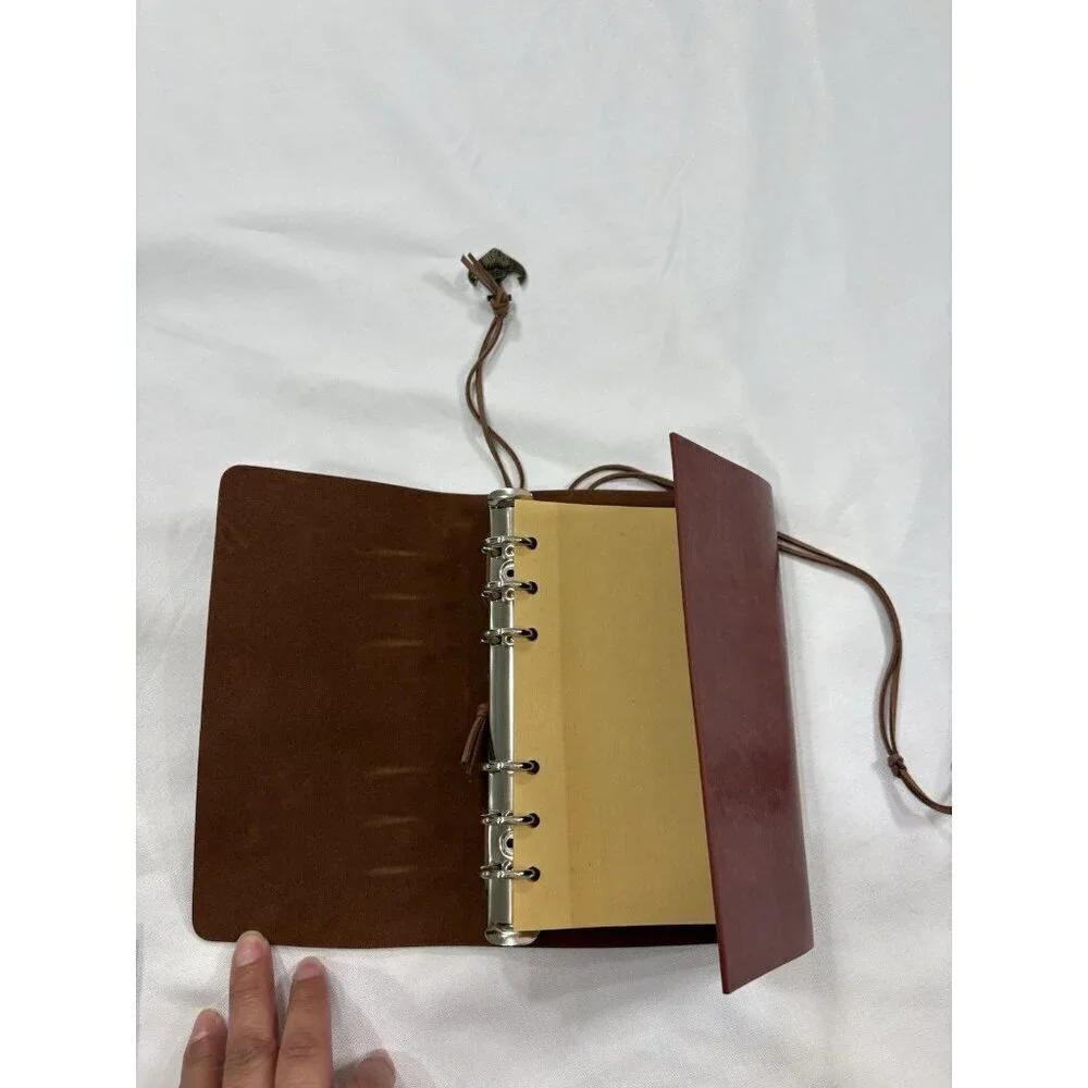 LUXURY Vegan Leather Bound Artisan Journal Travel Captain Yellow Pages